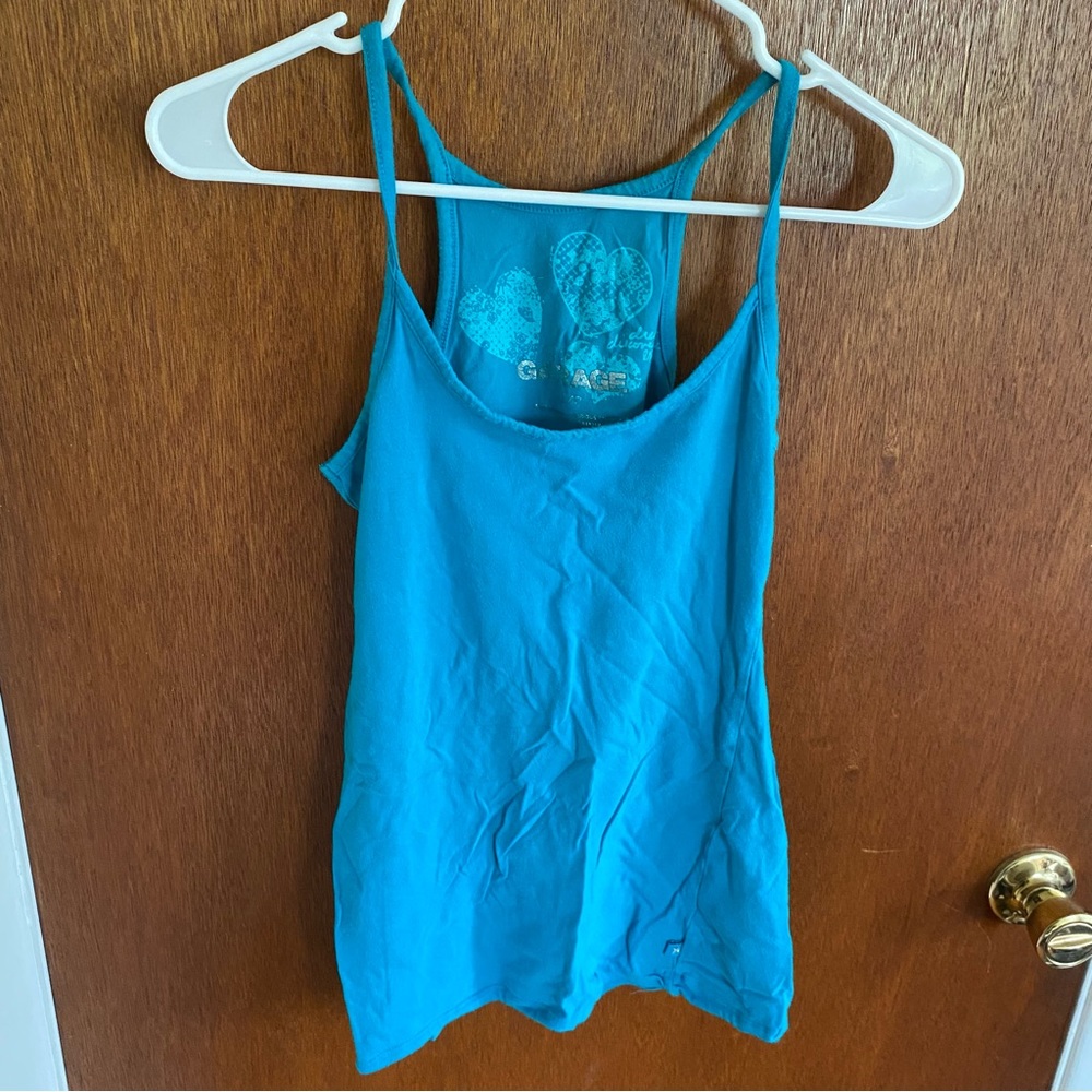 Teal Garage Racerback Tank Top